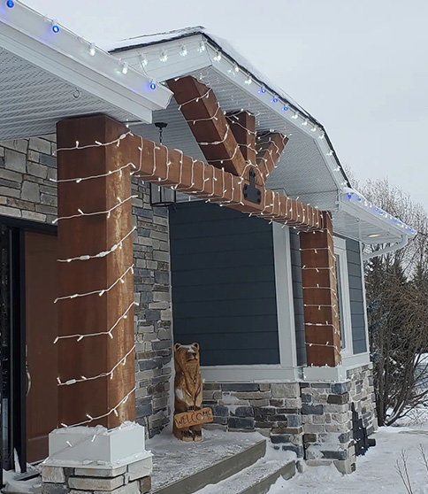 Commercial holiday lights installation