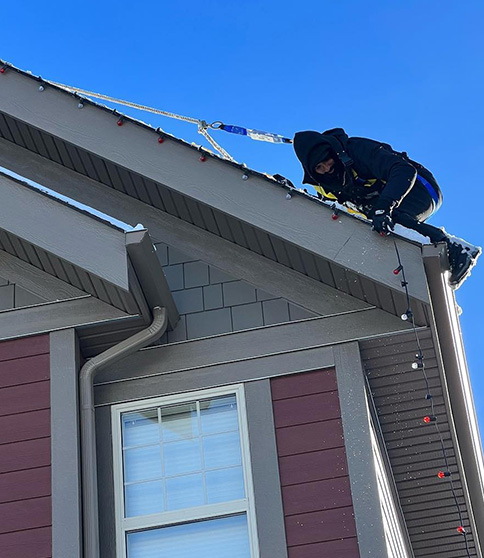 led christmas light installation